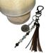 Elegant Beaded Tassel Keychain - Vintage Boho Handmade Bag Charm Accessory With Wooden Beads_voghion.com