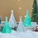 Luce notturna a LED con albero di Natale in cristallo luminoso - Decorazione natalizia per casa, ufficio e regalo (luce verde/trasparente, colorata/calda)_voghion.com