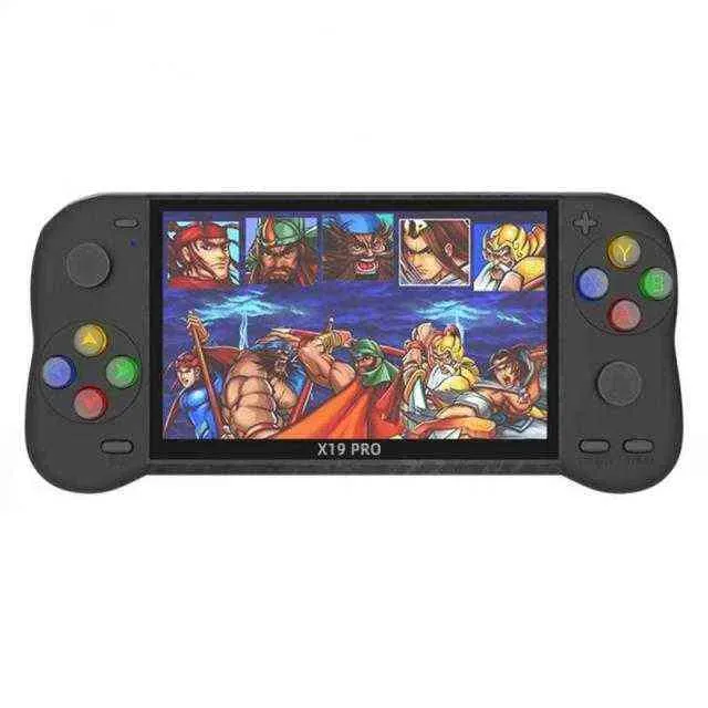 Consola de videojuegos portátil retro X19 Pro con pantalla TFT de 5,1 pulgadas y más de 6800 juegos clásicos integrados, joystick dual y reproductores de juegos portátiles._voghion.com