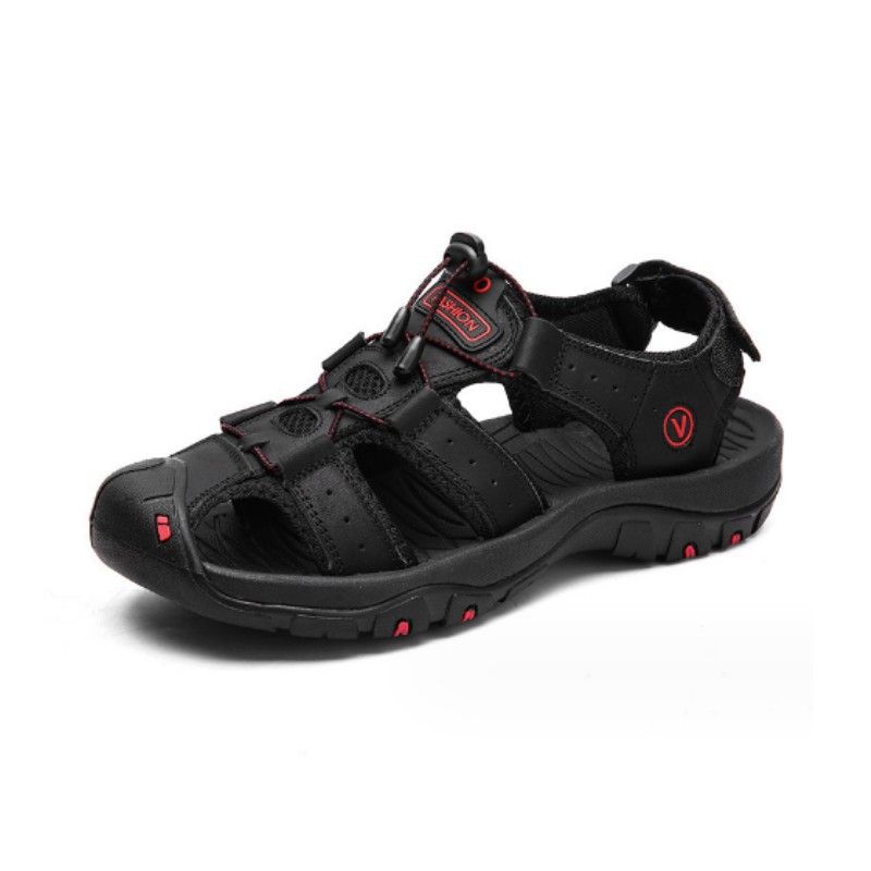 Herren-Strandsandalen in Übergröße, Sommer, Jugendliche, offene Zehen, atmungsaktive Sandalen_voghion.com