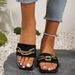 Metal Chain Fashion Casual Open-toed Outdoor Wear Flip-flops_voghion.com