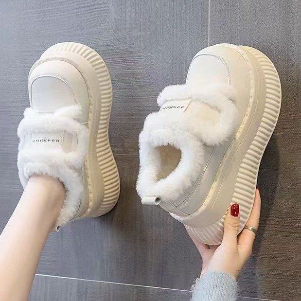 Inner Height Snow Boots Women's 2024 New Winter Outer Wear With Thick Bottom And Plush Cotton Shoes_voghion.com