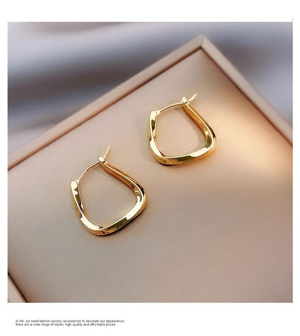 S Silver Needle Twisted Strip 2023 New Trendy Hoop Simple High-end Elegant Earrings Jewelry_voghion.com