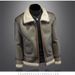 Men's Winter Fleece-Lined Bomber Jacket With Faux Fur Trim, Slim Fit, Light Green, Plus Size Available (M-5XL)_voghion.com