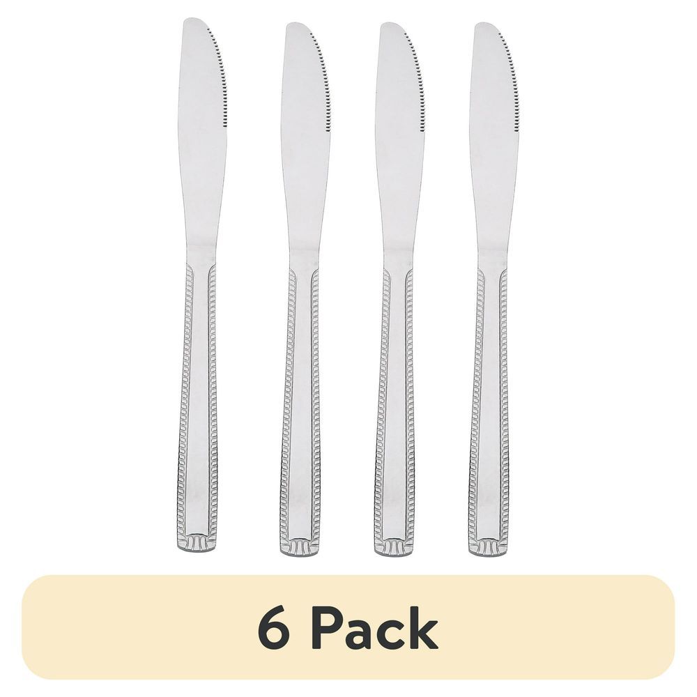 (Confezione da 6) Coltello da tavola per adulti in acciaio inossidabile Lace, set da 4 pezzi, argento_voghion.com