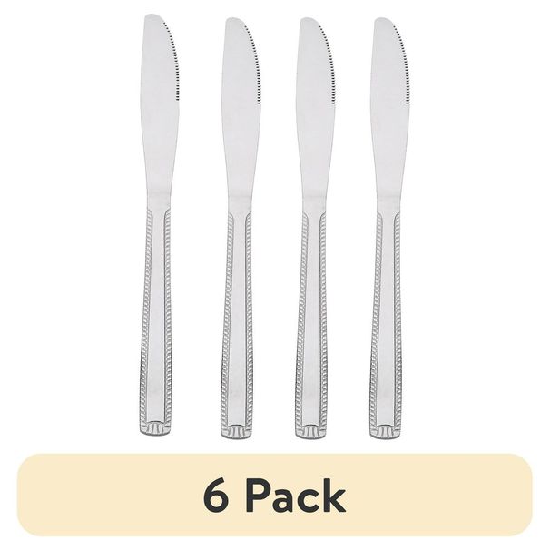 (Confezione da 6) Coltello da tavola per adulti in acciaio inossidabile Lace, set da 4 pezzi, argento_voghion.com