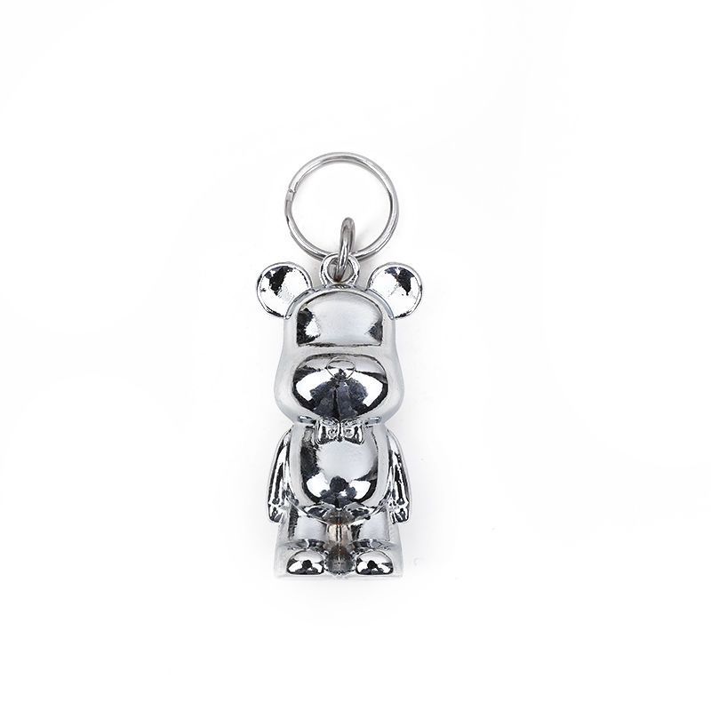 Braided Rope Auto Keychain Violent Bear Creative 3D Dräidimensional Bear Pendant Männer a Fraen Koppel Schlëssel Kette Ring_voghion.com