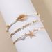 Mehrschichtiges Fußkettchen-Set für Damen, Seestern-Muschel-Design, Urlaub, Strand, Fußschmuck_voghion.com