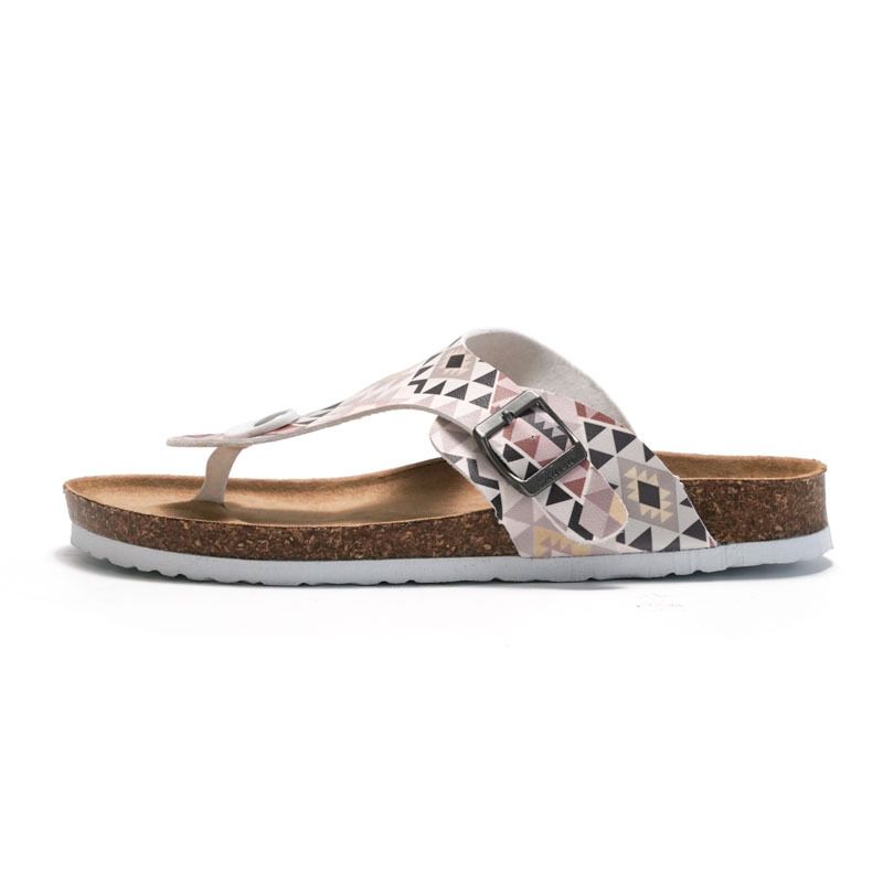 2025 New Geometric Cork Slippers For Women Summer Student Beach Korean Style Water Pine Shoes_voghion.com