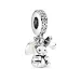 Silver Heart Double Pet Puppy Dog Dangle Charm Fit S925 Snake Bracelet Women Jewelry DIY_voghion.com