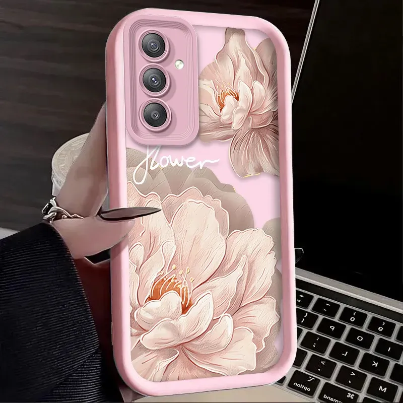 Beautiful Lotus Flower Case For Samsung Galaxy A35 A55 A15 A25 A16 A06 A05 A05S A24 A13 A23 A12 A22 A32 A52 A71 A51 4G Soft Etui_voghion.com
