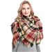 Unisex Women's autumn and winter shawl with plaid square scarf_voghion.com