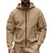 American Winter Men's Loose, Heavy-Duty, Fleece Zipper Hooded Workwear Commuter Casual Long-Sleeved Sweatshirt Jacket_voghion.com
