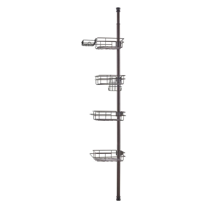 VEVOR 42" To 114" High Shower Corner Caddy Tension Pole Rust-Proof Tension Pole_voghion.com