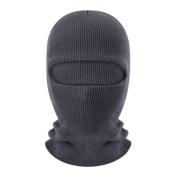 winter solid color pullover knitted hat outdoor cycling full face warm windproof cold mask simple ear protection hat_voghion.com