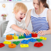 Montessori Wooden Geometric Shape Five Sets of Columns Blocks Assembling Children's Enlightenment Early Education Puzzle Toys_voghion.com