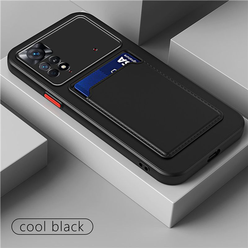 Card Slot Tas Houder Telefoon Case Voor Xiaomi Poco M4 X5 Pro 5G F3 F4 Schokbestendig Siliconen Cover voor Poco X3 NFC X4 X5 Pro_voghion.com