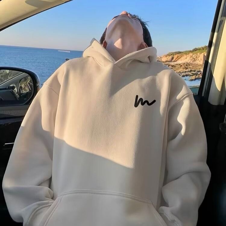 Felpa con cappuccio in pile di grandi dimensioni, stile americano, alla moda, di alta qualità, con lettere, autunno 2025_voghion.com