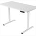 Electric Standing Desk Whole Piece Adjustable Height Desk Home Office Computer Workstation Sit Stand Up Desk (White Frame + White Top)_voghion.com