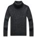 Maglione invernale da uomo in maglia spessa, elasticizzato, vestibilità slim, collo alto in velluto di visone, casual, stile coreano, orlo a coste_voghion.com