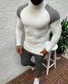 Men's sweater Spring slim-fit long sleeve pullover turtleneck sweater top sweater for men_voghion.com