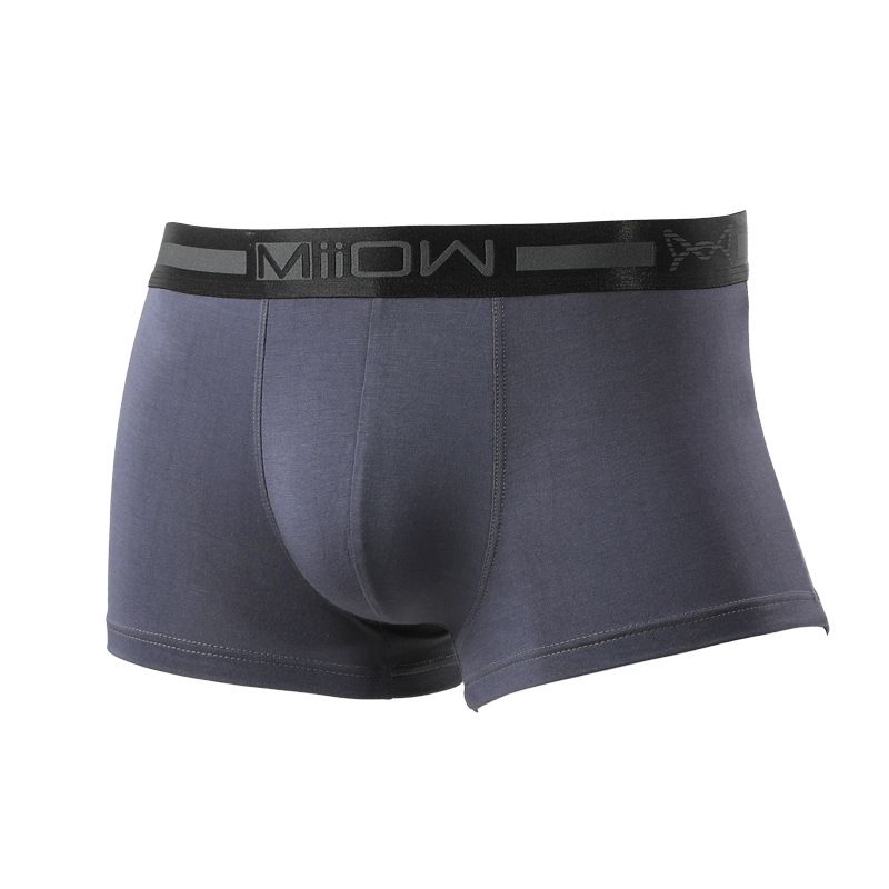 Intimo da uomo, intimo tinta unita, boxer da uomo a doppio strato, a vita media, con cavallo interno, traspiranti e comodi, per ragazzi._voghion.com