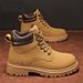 European Warm Series Martin 2025 Autumn New High-top Versatile British Style Yellow Casual Work Boots Men's Shoes_voghion.com