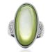 TK211 - High polished (no plating) Stainless Steel Ring with Precious Stone Conch in Green color_voghion.com