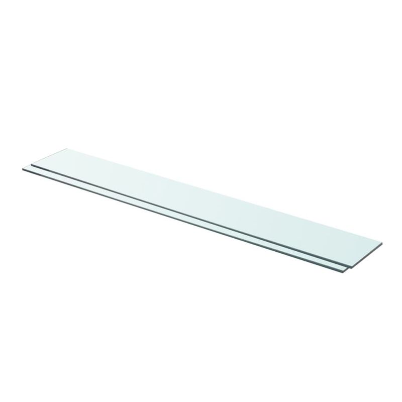Shelves 2 pcs Panel Glass Clear 35.4"x4.7"_voghion.com