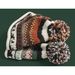 Ethnic Style Knitted For Women, Cute Pom-Pom Color-Block Pullover Yarn Hat, Parent-Child Autumn Winter Warm Ear_voghion.com