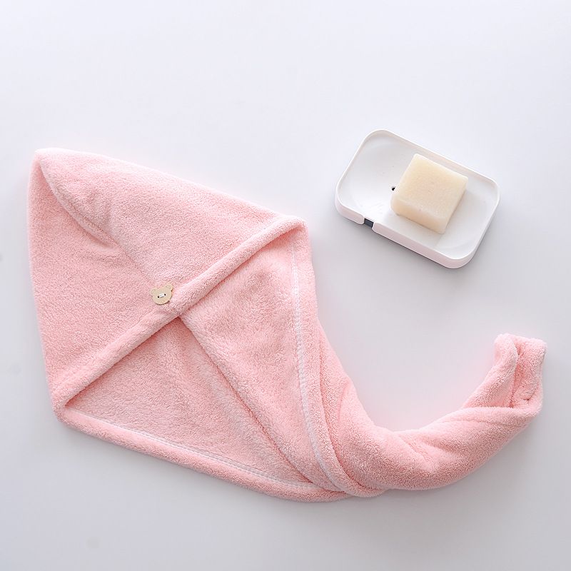 Superabsorberande korallfleece hårhanddukslinda ultramjuk tjock snabbtorkande badmössa för kvinnor_voghion.com