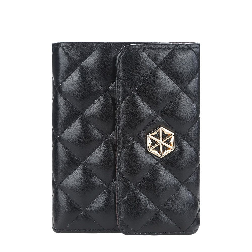 Boiseen new women's card bag version embossed multi-card slot accordion coin purse small buckle wallet wholesale_voghion.com
