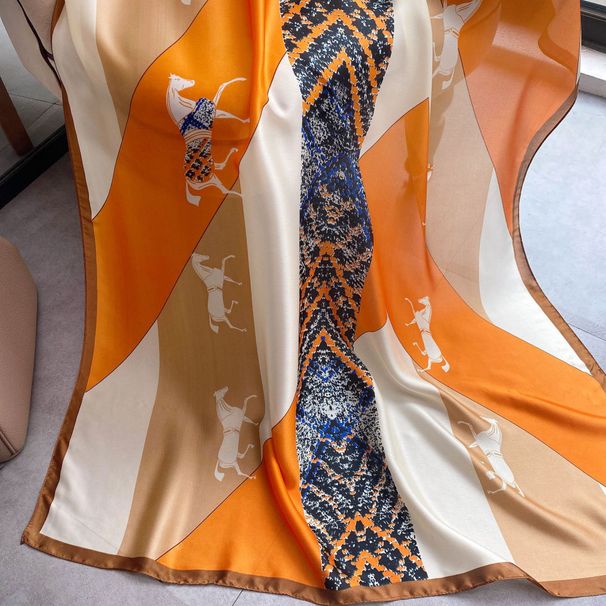 2021 Spring and Autumn Women's Long Style  Printed Silk Sunshade Decoration Beach Scarf Versatile Air_voghion.com
