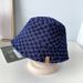 Dámský jarní a letní žakárový kostkovaný džínový rybářský klobouk s ochranou proti slunci, látkový, z umělé kůže, s labelem, univerzální_voghion.com