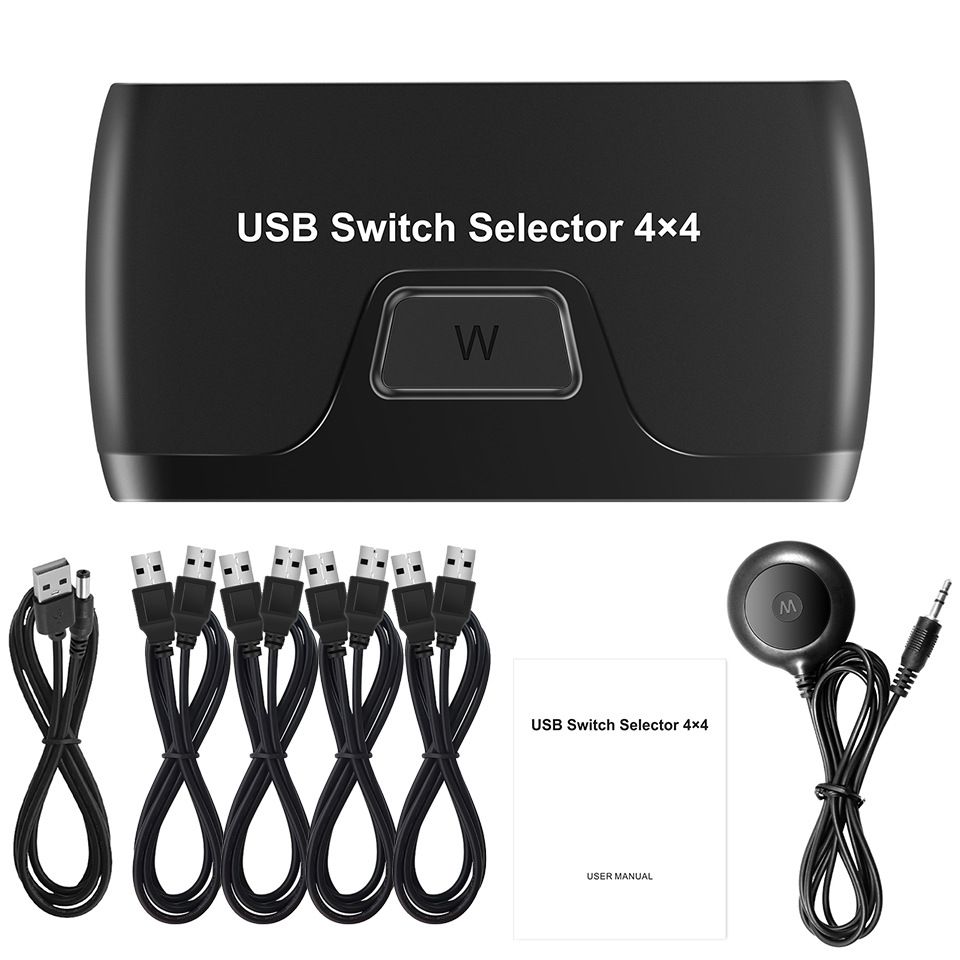 Selettore switch KVM USB Switcher USB con extender 4 computer condividono 4 porte hub USB per tastiera mouse stampante U Disk_voghion.com
