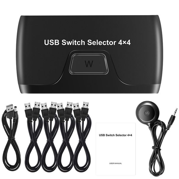 Selettore switch KVM USB Switcher USB con extender 4 computer condividono 4 porte hub USB per tastiera mouse stampante U Disk_voghion.com