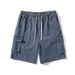 Cargo-Jeansshorts, lockere, gerade Hose für Herren im Sommer, trendiger Marken-Elastikbund, lässige Cropped-Hose in großen Größen_voghion.com