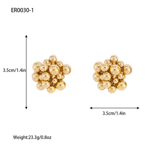 Lugong New High-end Metal Ball Niche Grape Cluster Style Alloy Stud Earrings Jewelry_voghion.com