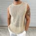 Sommer 2025: Neuer Strickpullover für Herren, ärmellos, Rundhalsausschnitt, ärmellos, mit Lochmuster_voghion.com