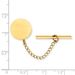 Kelly Waters Gold-plated Satin Round Engravable Tie Tac With Safety Chain_voghion.com