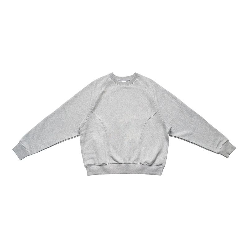 zware luchtlaag pullover plus fluwelen sweatshirt Vintage gedeconstrueerde split snit Boxy ronde hals sweatshirt_voghion.com