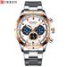 Men's Curren 8355 Multi-Function Analog Watch With Date Display, Water Resistant, Stainless Steel Case, Alloy Strap, Business Style_voghion.com