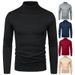 Einfarbiger Pullover für Herren mit Laufvolumen, halber Rollkragenpullover, Einheitsgröße, langärmeliges Pullover-Bottom-Shirt_voghion.com