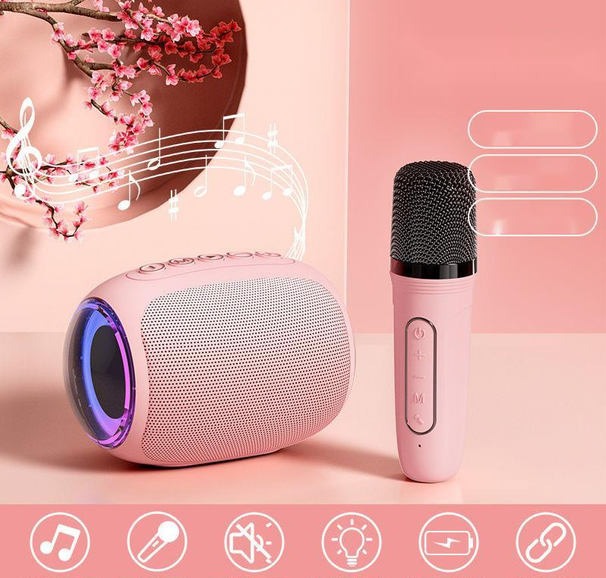 Lanyue M66 Singing Karaoke Microphone Integrated Handheld Bluetooth Wireless Speaker For Kids Family KTV_voghion.com