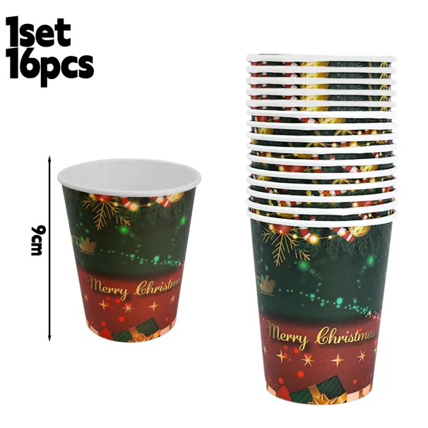 Merry Christmas Party Disposable Tableware 2025 Christmas Decoration For Home Xmas Party Supplies Plates Cup Navidad New Year_voghion.com