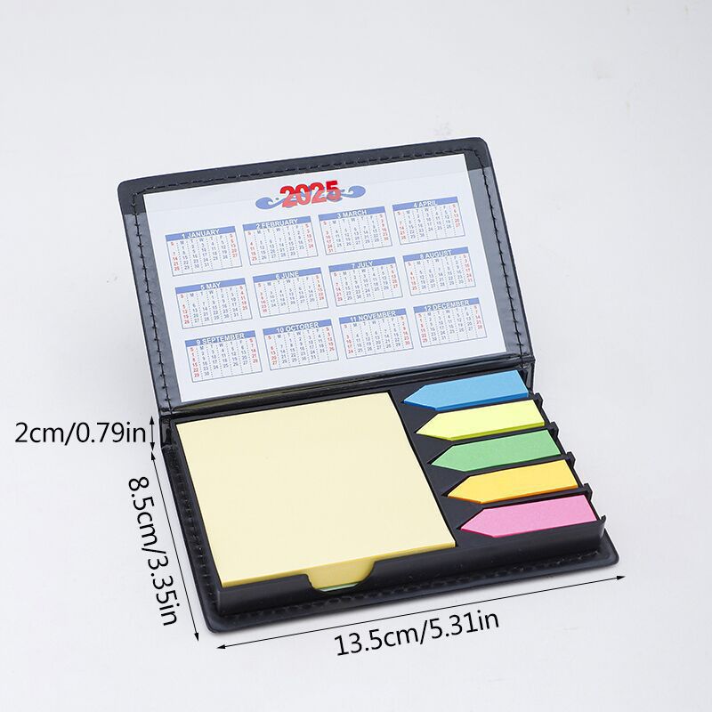Premium-Notizblockhalter aus PVC-Leder mit Haftnotizen und Kalender – 1000 Blatt, anpassbarer Schreibtisch-Organizer für den geschäftlichen und privaten Gebrauch_voghion.com