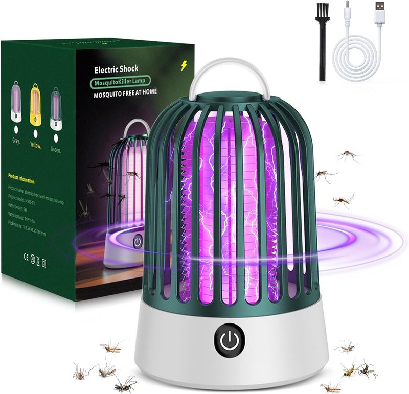 2'si 1 arada Böcek Elektronik Tuzak USB Şarj Edilebilir Sivrisinek Öldürücü, Açık Hava Meyve Sinek Öldürücü Kapalı LED Fener Işık Uçan_voghion.com