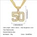 Hip hop domineering full diamond number 50 necklace for men's trendy street dance cool Cuban neck chain pendant_voghion.com