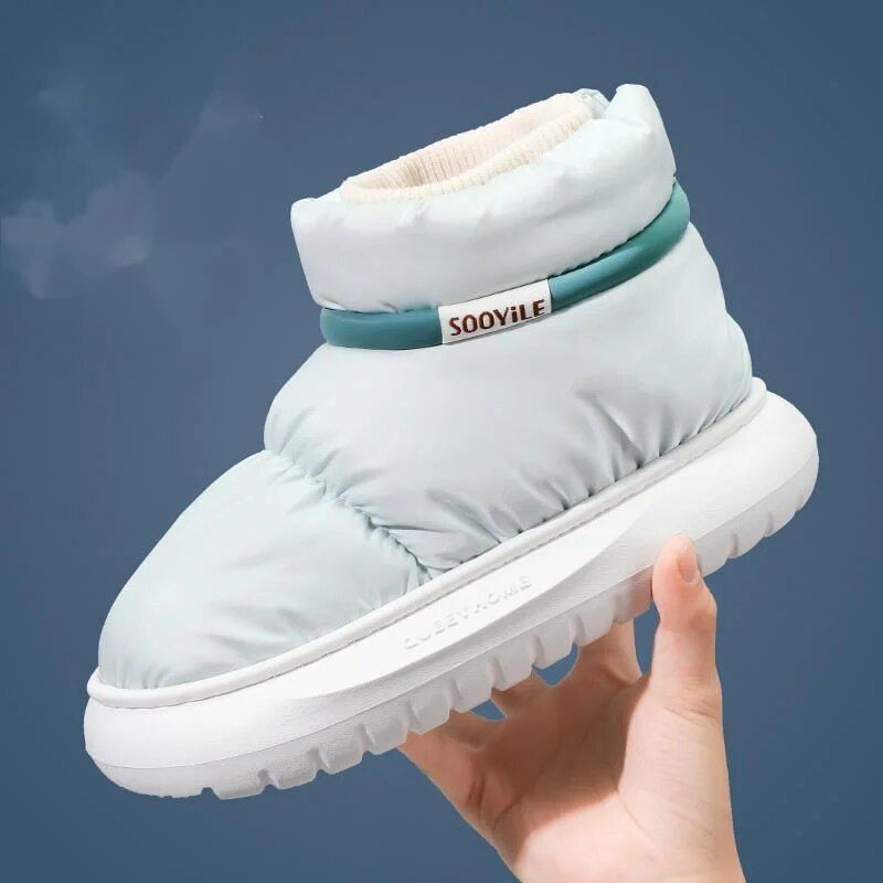 Hoge en eenvoudige snowboots, nieuwe katoenen winteroversized damesschoenen met dikke zolen_voghion.com