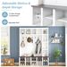 ON-TREND Farmhouse Wooden Style Hall Tree With 6 Hooks, Practical Walnut Storage Bench With Adjustable Shelves, 4-in-1 Entryway Shoe Cabinet With 13 Cubbies For Mudroom, Living Room, White, 76.7"H_voghion.com